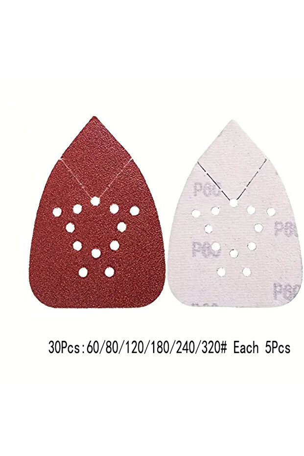 30Pcs 60-320 Black And Deck Mouse Sander Sanding Pads, Categorized Sandpaper of 60/80/120/180/240/32