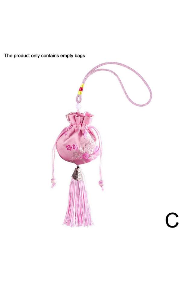 pink Empty Bag Chinese Style Jewelry Storage Handmade Vintage Tassel Lucky Embroidery Sachet Bag Dra