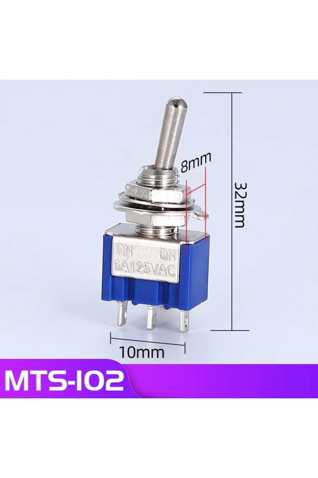 10pcs MTS-102 MTS-102 103 202 Series 5/10pcs Toggle Switch 6A 125VAC On-On SPDT 6mm Mini DPDT On-Off