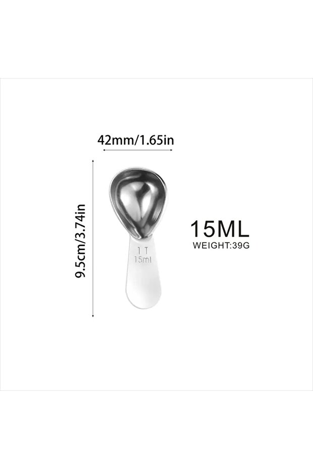 15ML Silver Stainless Steel Coffee Scoop, Coffee Scoops Short Handle, Tablespoon Measuring Spoons, f
