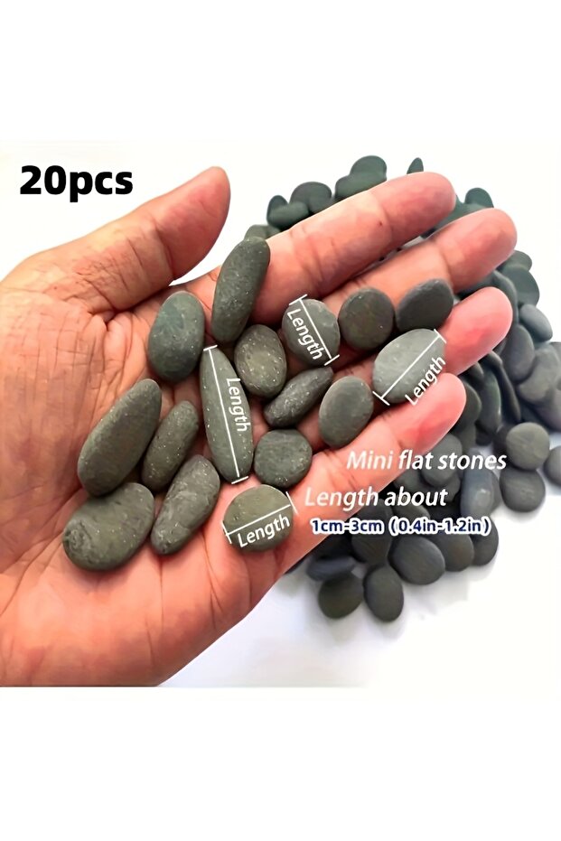 20 PCS 20PCS Natural River Rocks-Smooth Stones,Sizes 1-3cm,Suitable For Art,Aquarium Decoration,Hand