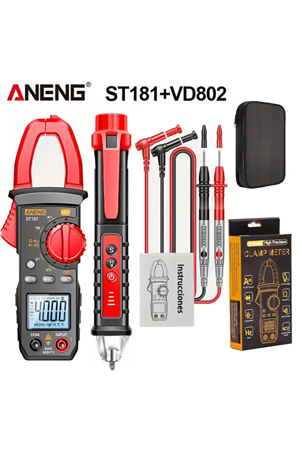 ANENG ST181 VD802 black Digital Clamp Meter 4000 Counts DC/AC 400A Voltmeter Pliers Multimeter Ammet