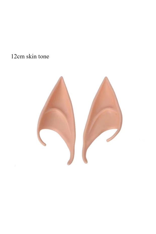 12cm-skin color 1Pair Of Halloween Elf Ears Masquerade Ball Avatar Pointed Ears Party Props Fairy Mo