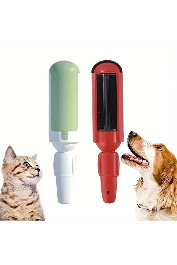 WHITE Human Handle Fur PET Dog Hair Cleaning Brush Removal Lint Remover Roller For Carpet Sofa Bed