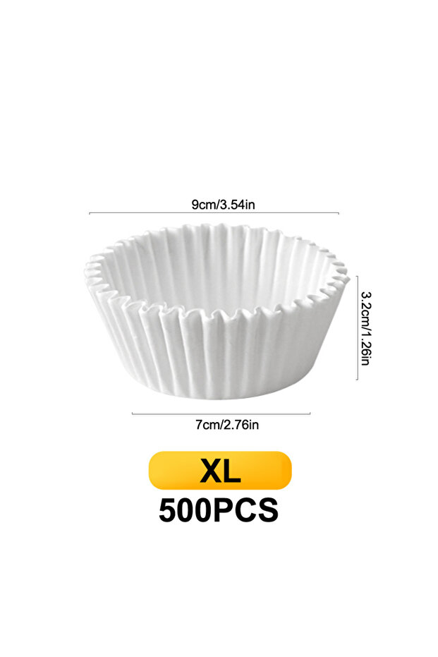 XL 500/1000Pcs Chocalate Paper Liners Baking Muffin Cake Cups Forms Cupcake Cases White Party Tray M