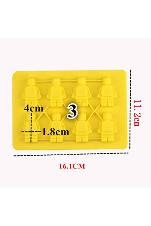 GJ396C 1PC New Model Building Blocks Lego Robots Silicone Molds Chocolate Cake Baking Ice Grid Jelly