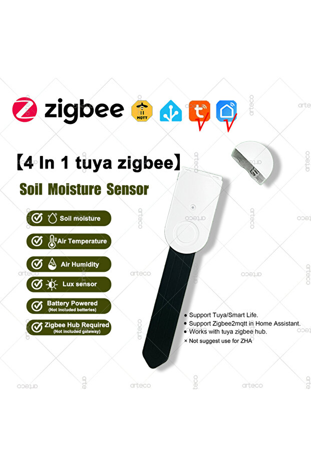 4 In 1 tuya zigbee Zigbee Smart Soil Moisture Sensor,illuminance Temperature Humidity Detector Moist