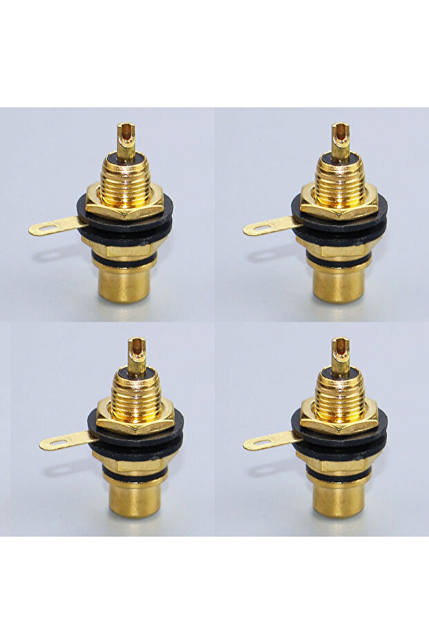 موصلات RCA أنثى مطلية بالذهب من JCD، 4 قطع سوداء، موصلات RCA أحادية للأسلاك DIY