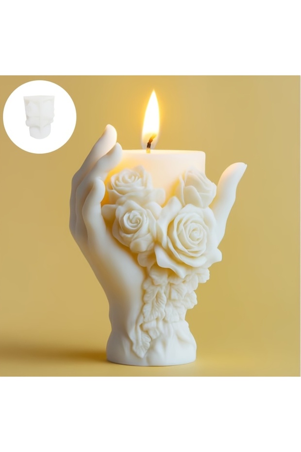 BD0028 Handheld rose shaped candle silicone mold, flower bouquet shaped resin mold, handicraft mold,