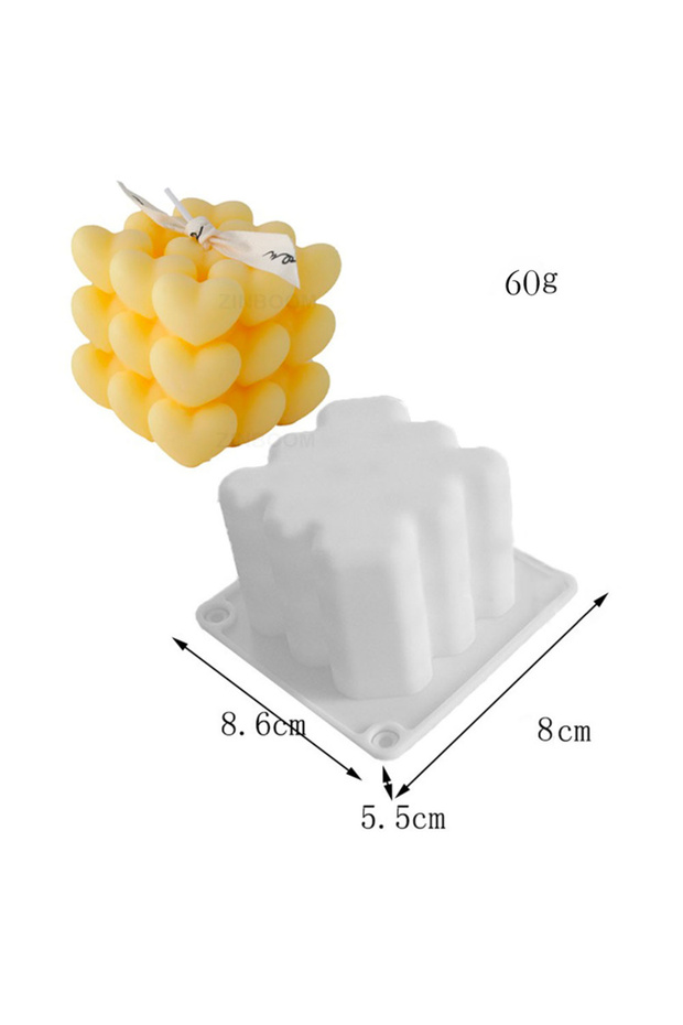 B Love Magic Ball Silicone Candle Mold DIY Heart Pyramid Honeycomb Candle Making Chocolate Soap Res.