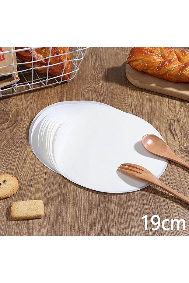 White 19cm 100pcs Round Baking Paper Wax Paper Sheets for Burger Press Non Stick Oil Proof Baking Pa