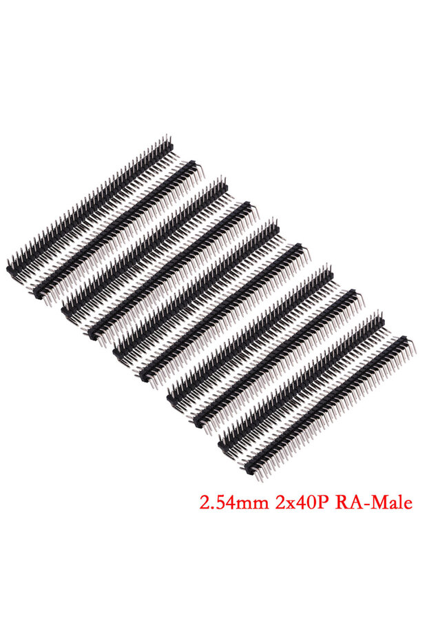10PCS 2.54mm 2x40P RA-Male 10Pcs 2.54mm 2*40Pin 90 degree Right Angle Double Row Male R/A 80 Pin Hea