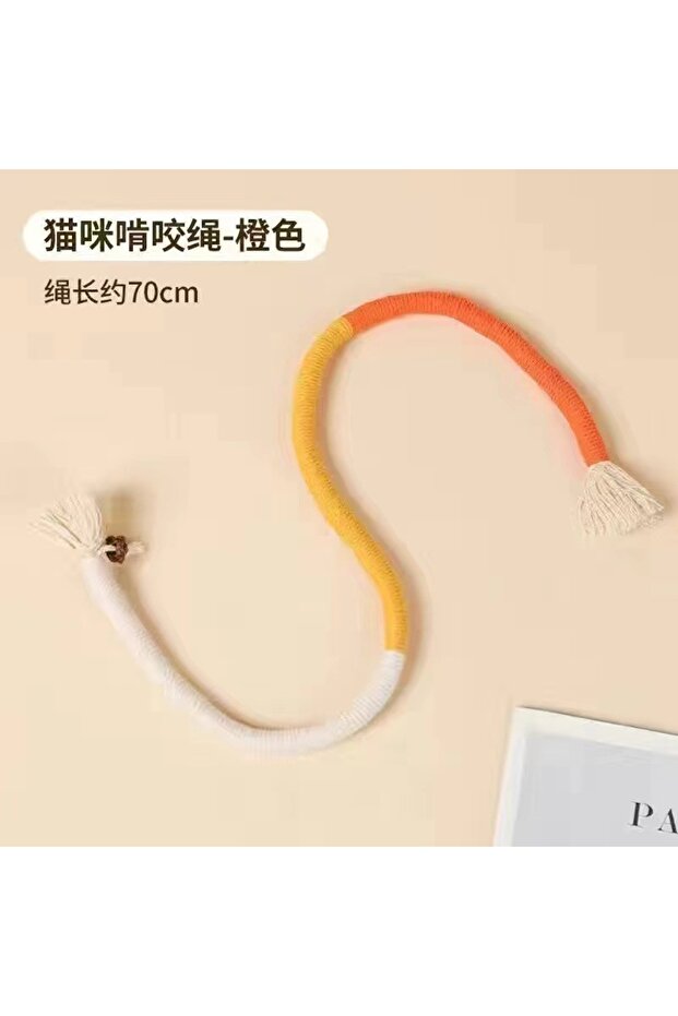 Vitality Orange 1 Piece Interactive Teeth Grinding Cotton Rope Cat Toy Play Teeth Grinding Daily Int