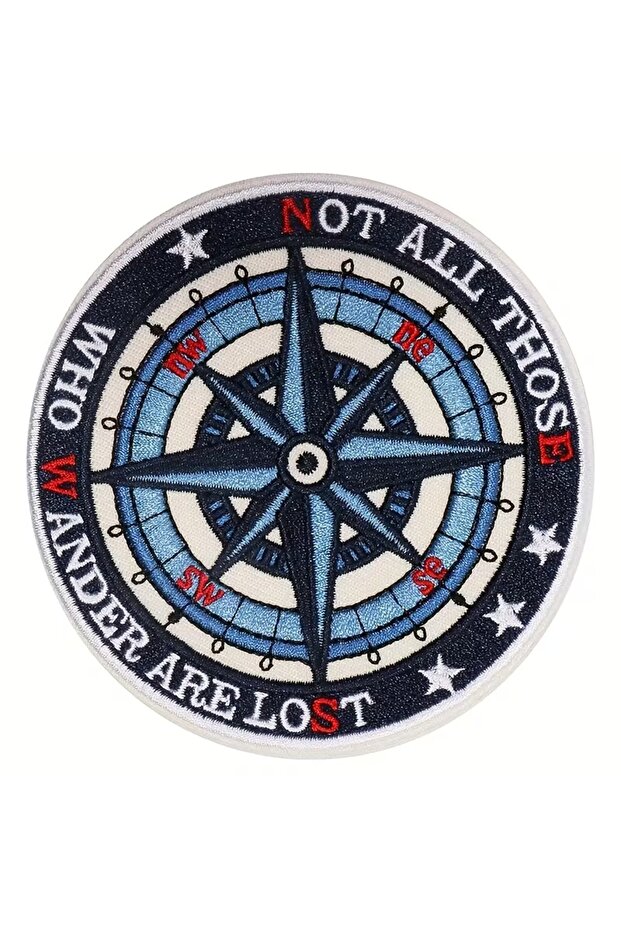 compass 1PC Compass Hiking Lover Embroidered Patch Iron On Travel Adhesive Badge DIY Gift For Clothe