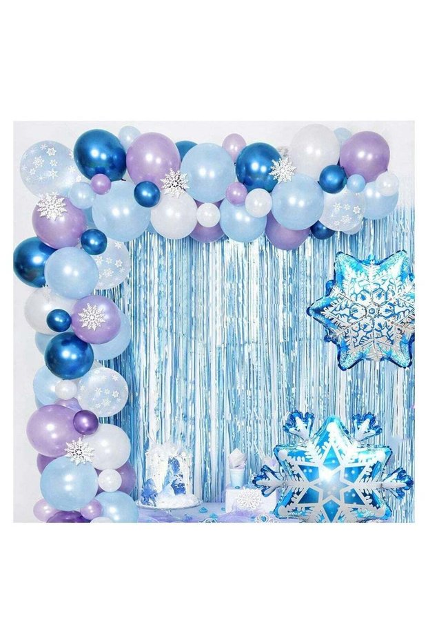 Wonderland Birthday Party Balloon Arch, Winter Frozen Theme Decoration