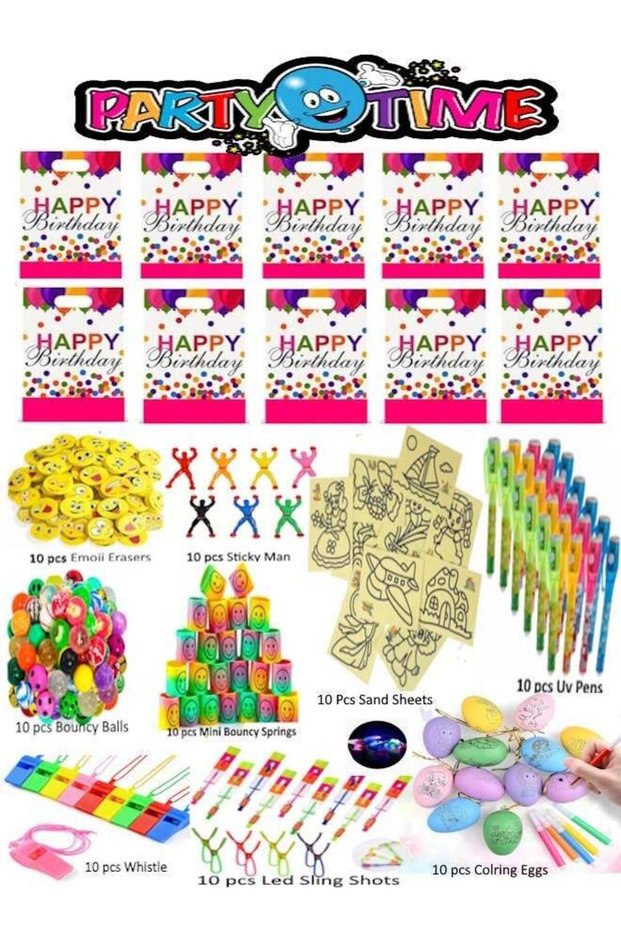 110 PCS Party Favors for Kids Pink Goody Bags with Bulk Toys