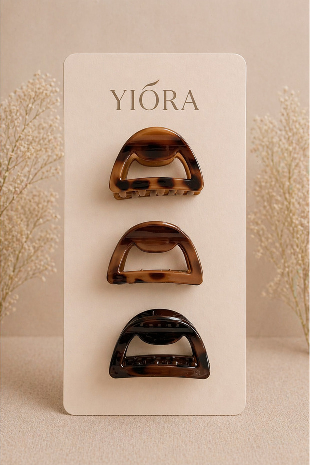 3-Piece Brown Premium Latch Buckle Small Size