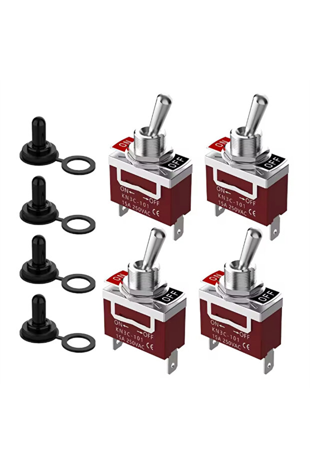 4PCS 4Pcs Marine Toggle Switch 12V DC 30A Heavy Duty 250V AC 15A SPST 2 Pin ON Off Switch for Automo