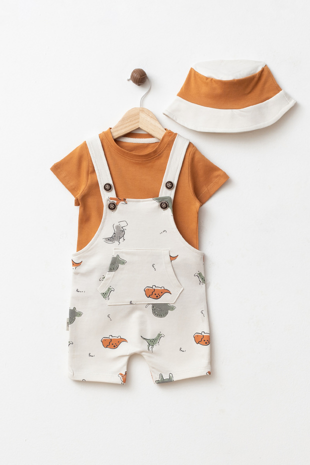 Baby Boy Dinosaur Helmet and Gift Set Slopet 3-Piece Summer Baby Set Yk2031G4