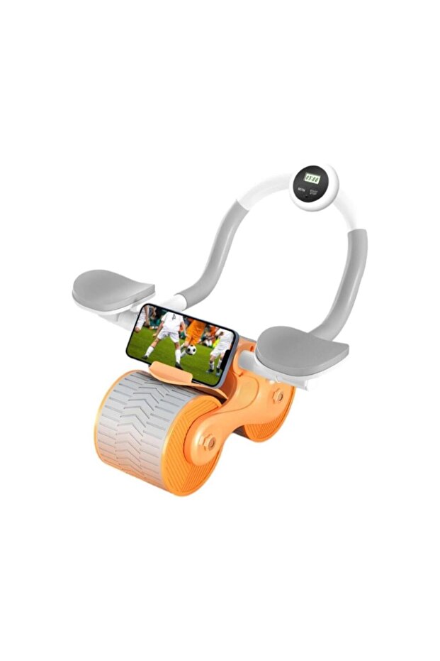 Automatic Ab Roller Wheel with Timer & Phone Holder Core Trainer for Home Gym Workout Use