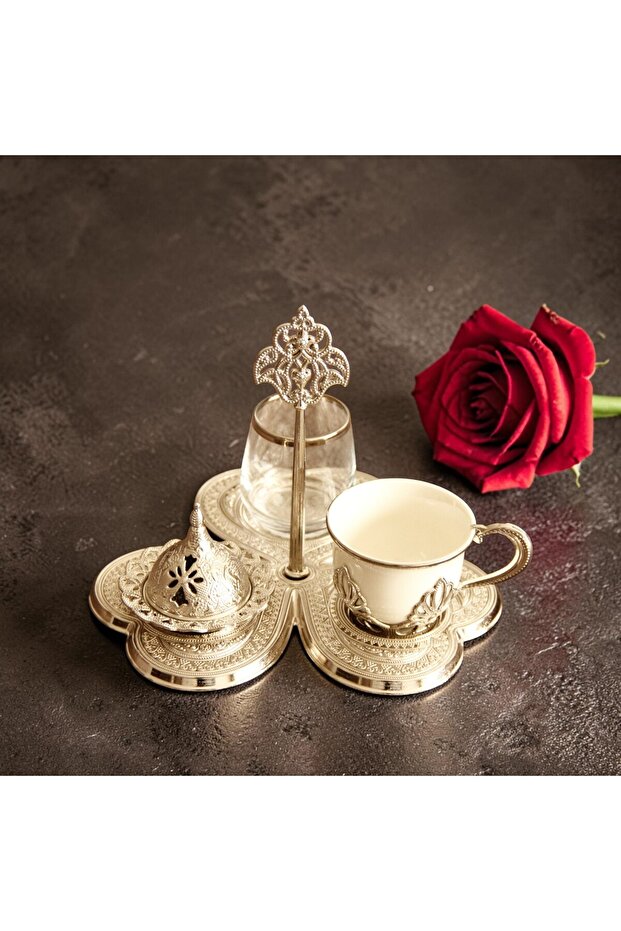 Damat Coffee Cup Set - Single Coffee Presentation Set - Luxurious Decorative Gift