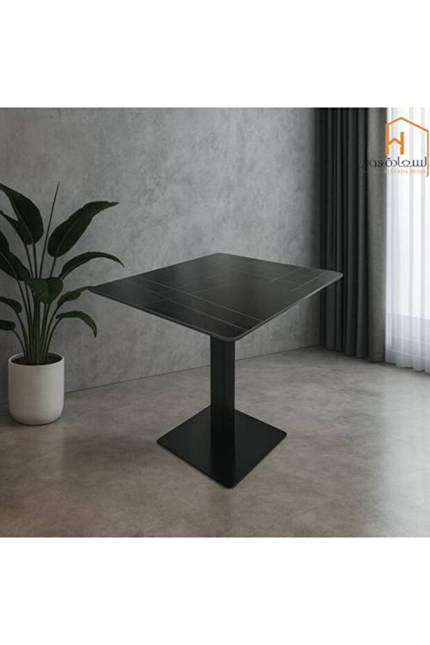 طاولة خدمة فردية - حديد وسيراميك - 60*60*74 سم