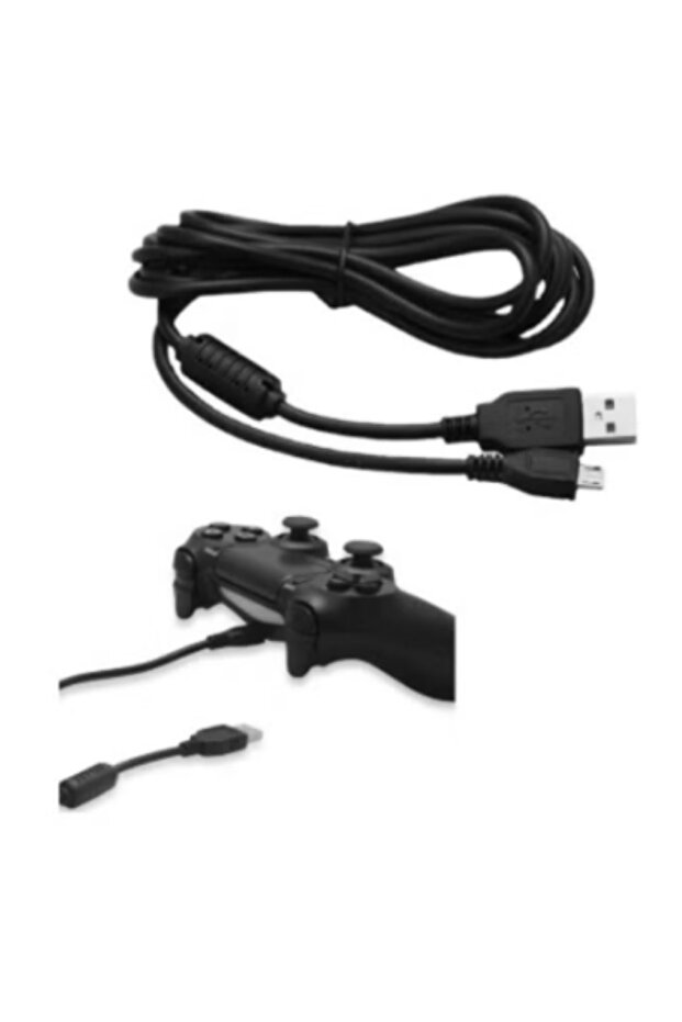 كابل شحن وحدة تحكم PS4 من نوع Micro USB بطول 1.8 متر - 3