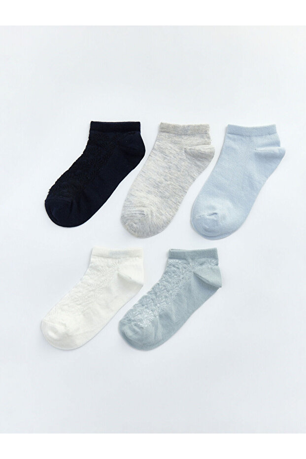 Nevavm Patterned Women's Booties Socks with Difference in Color, Pack of 5
