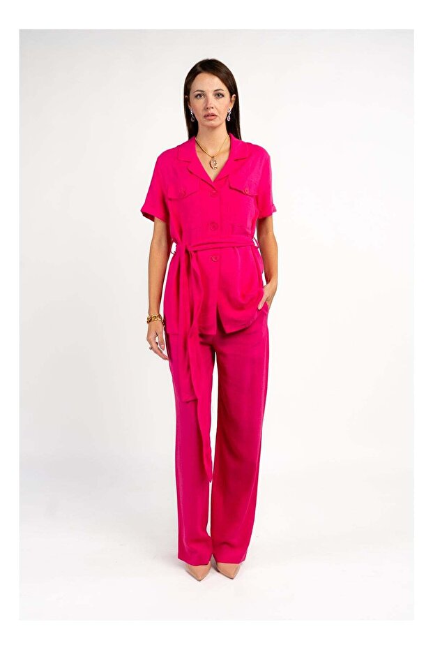 Linen Fuschia Co-Ord Set