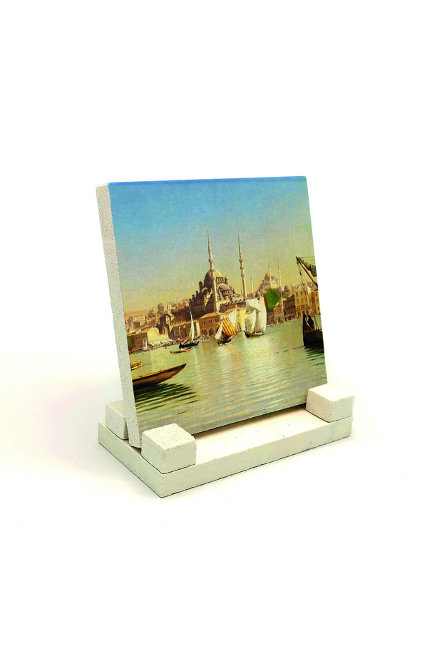 طاولة مكتبية حجرية مطبوعة بتصميم مسجد ايمينونو الجديد 10x10 KRT-43