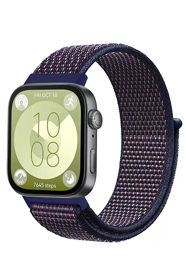 Huawei Fit 4 Mesh Hook and Loop Strap - Blue-White
