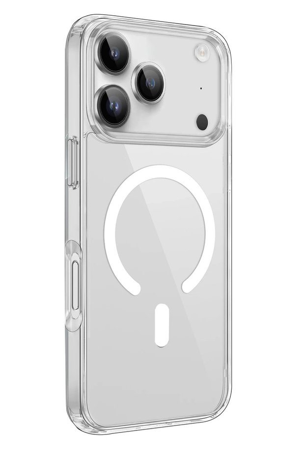 غطاء متوافق مع هاتف iPhone 17 Pro من نوع PC Real Magsafe - شفاف