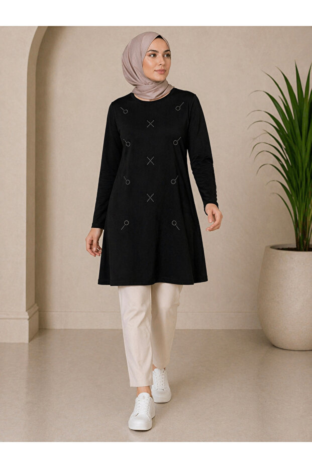 Medium Stone and Above Mother Combed Cotton Tunic 30644