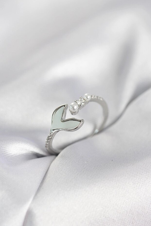 ® Silver Color Fish Tail Model Women's Ring