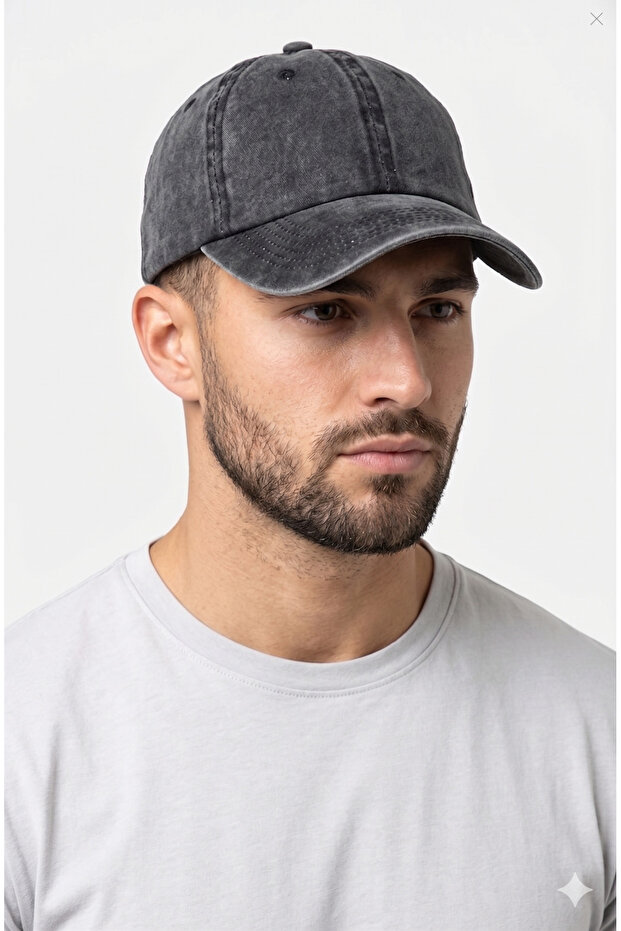Denim Washed Flat Hat - 1
