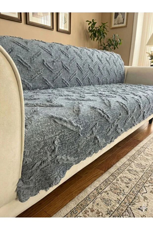Home Chenille Bohemian Beard Non-Slip Sofa Cover 180X220 cm | 3-Person Sofa, Sofa Bed Cover