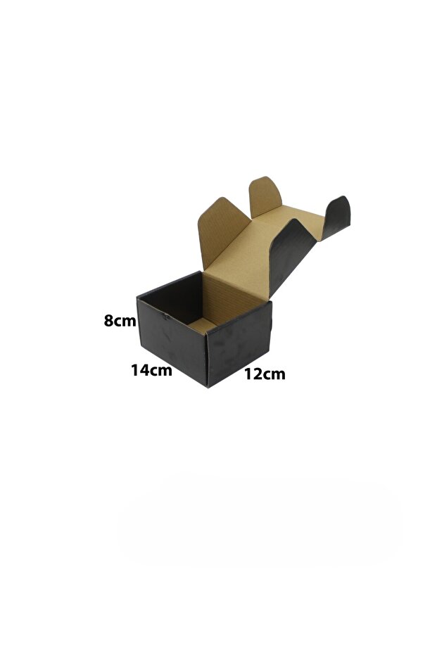 صناديق شحن ذاتية الإغلاق لون أسود مقاس 14x12x8سم (12 صندوق)