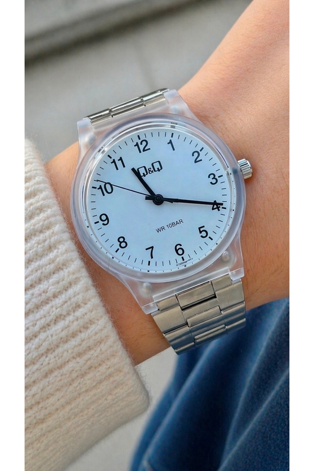 Sea, Pool Waterproof Steel Band Transparent Polycarbonate Case Unisex Wristwatch