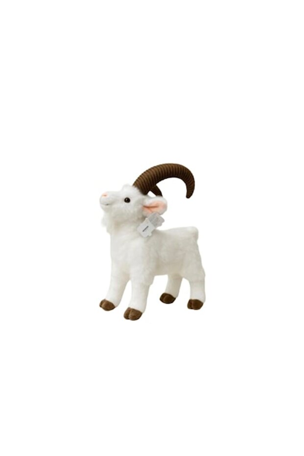 Jucărie de pluș, Capră de munte, Albă, 27 cm