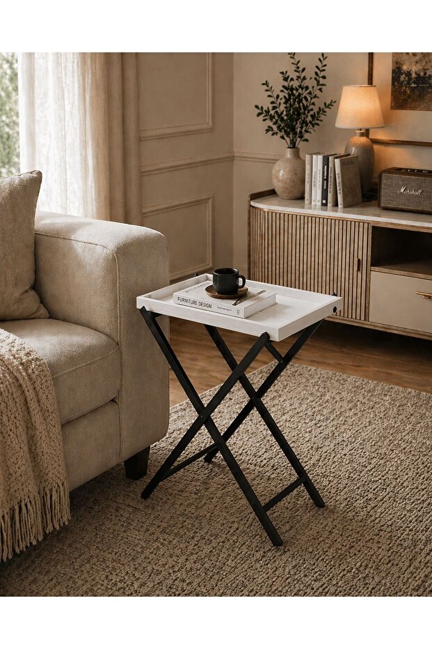 طاولة جانبية صغير قابلة للطي - تصميم عصري وأنيق