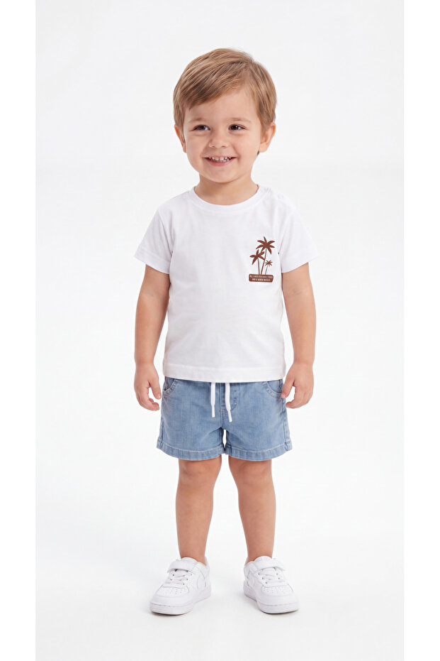 All I Need Are Palm Trees and a Warm Breeze Printed Baby Boy Top and Bottom Set