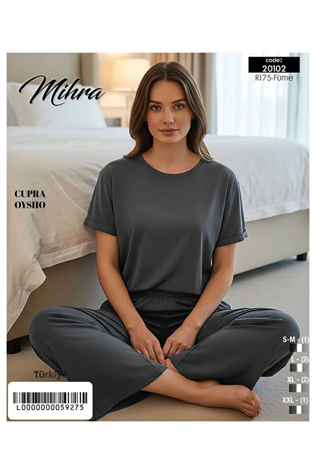 Mihra 20102 Women's Oysho Short Sleeve Pajama Set