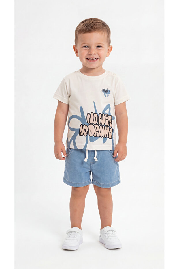 No Drama Printed Baby Boy Top and Bottom Set