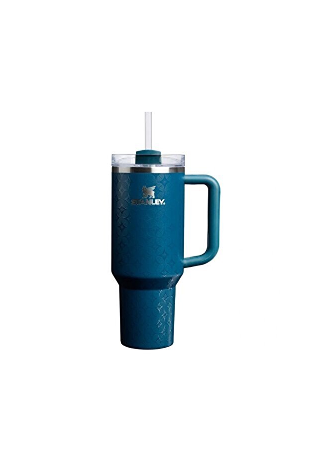 Quencher H2.O Flowstate ™   Tumbler Pipetli Termos 0,89 Lt / 30oz - Petrol Blue (Patterned)