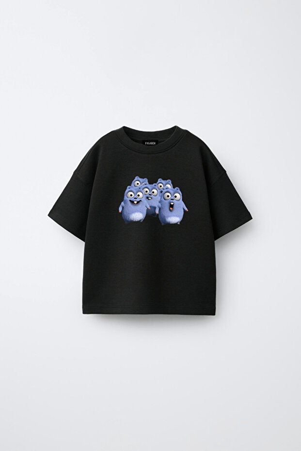 Grizzy and the Lemmings Printed Oversize 100% Cotton Short Sleeve Unisex Kids T-Shirt