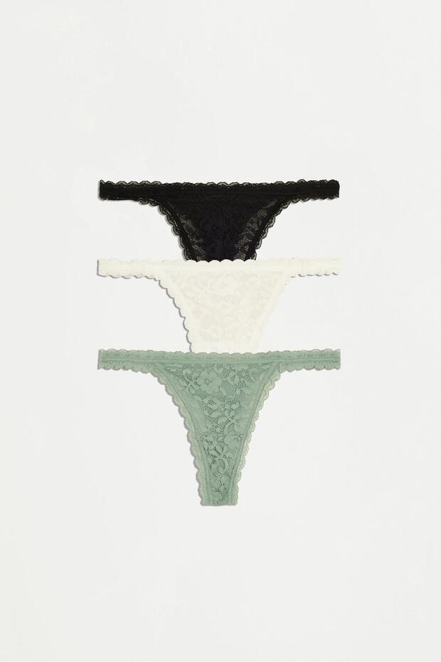Dantel tanga (3'lü Pack) - 6