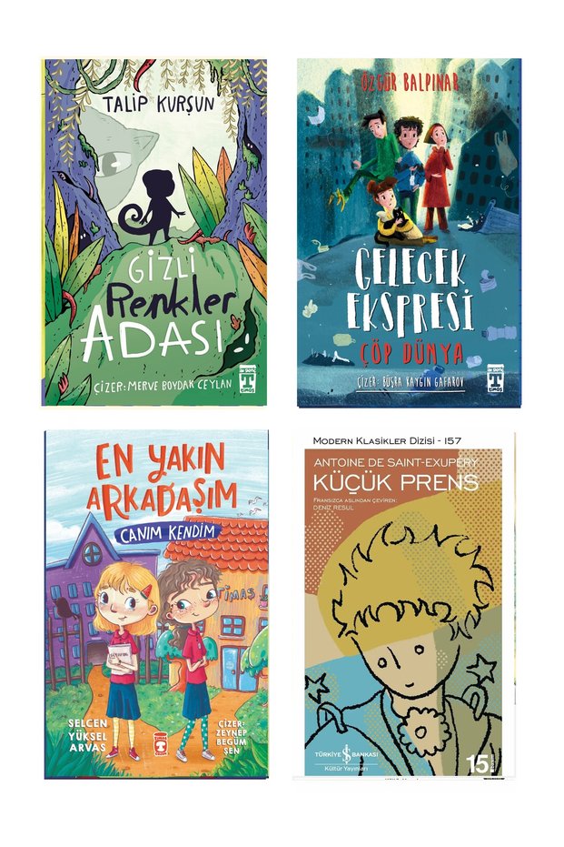 4-5-6Th Grade Reading Set Gizli Renkler Adası Gelecek Ekspresi En Yakın Arkadaşım Canım Kendim Küçük Prens 4 Books