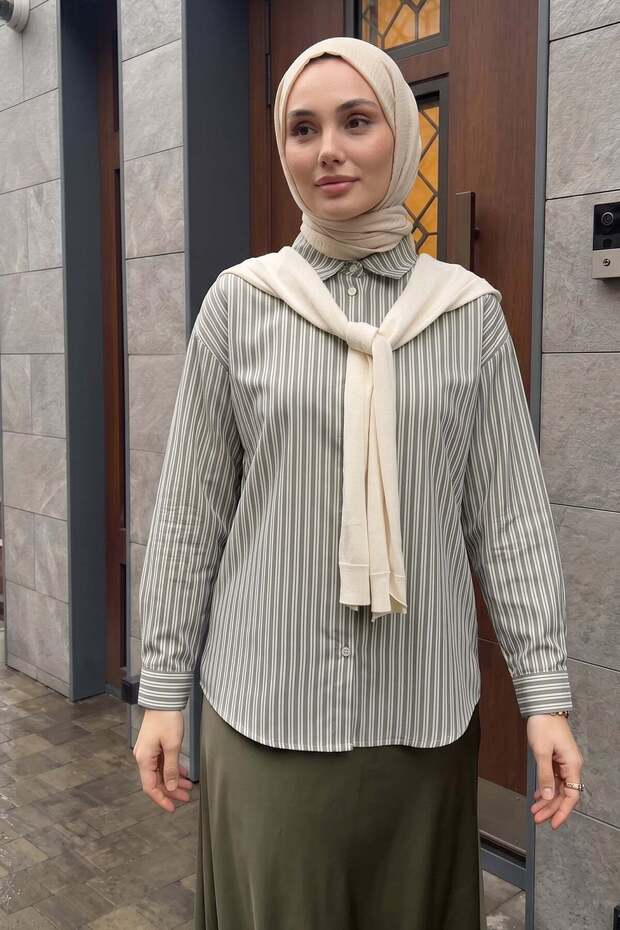 Sweater Tie-Up Shirt 0203 - Light Khaki