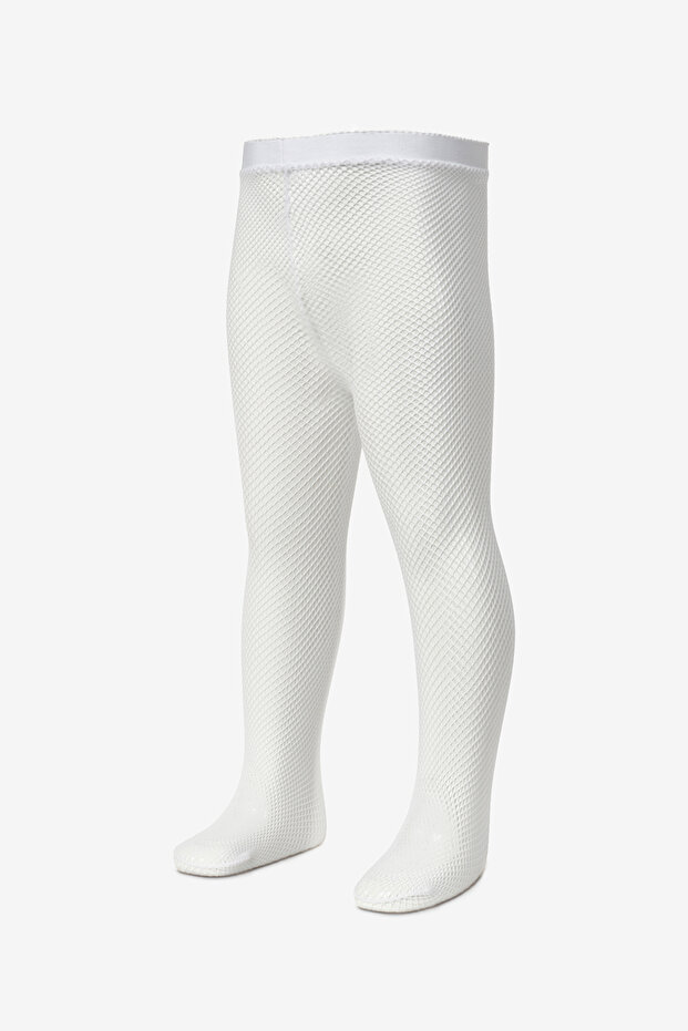 White Fishnet Girls' Pantyhose