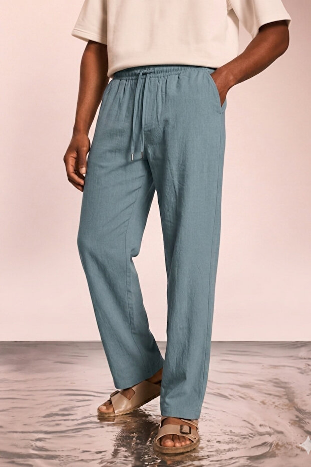 Modal Fabric Men's Elastic Waist Relaxed Fit Trousers – Casual, Stylish & Comfortable